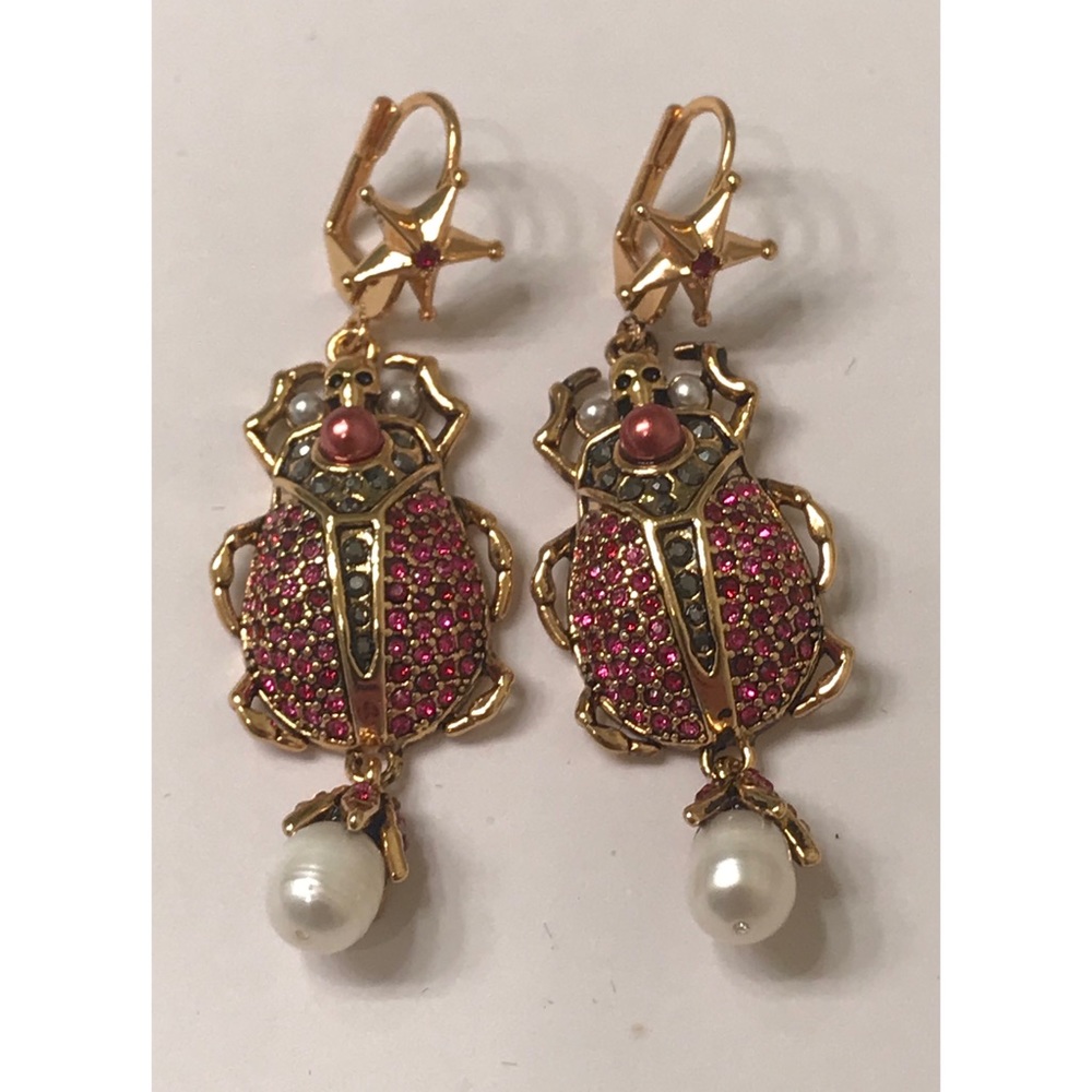 Authentic ALEXANDER MCQUEEN Beetle Earrings